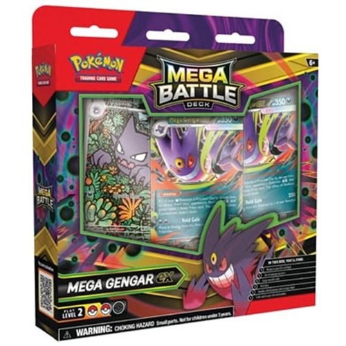 Mega Battle Deck – Mega Gengar ex, Pokémon TCG færdig 60‑korts deck med Mega Gengar ex som hovedkort